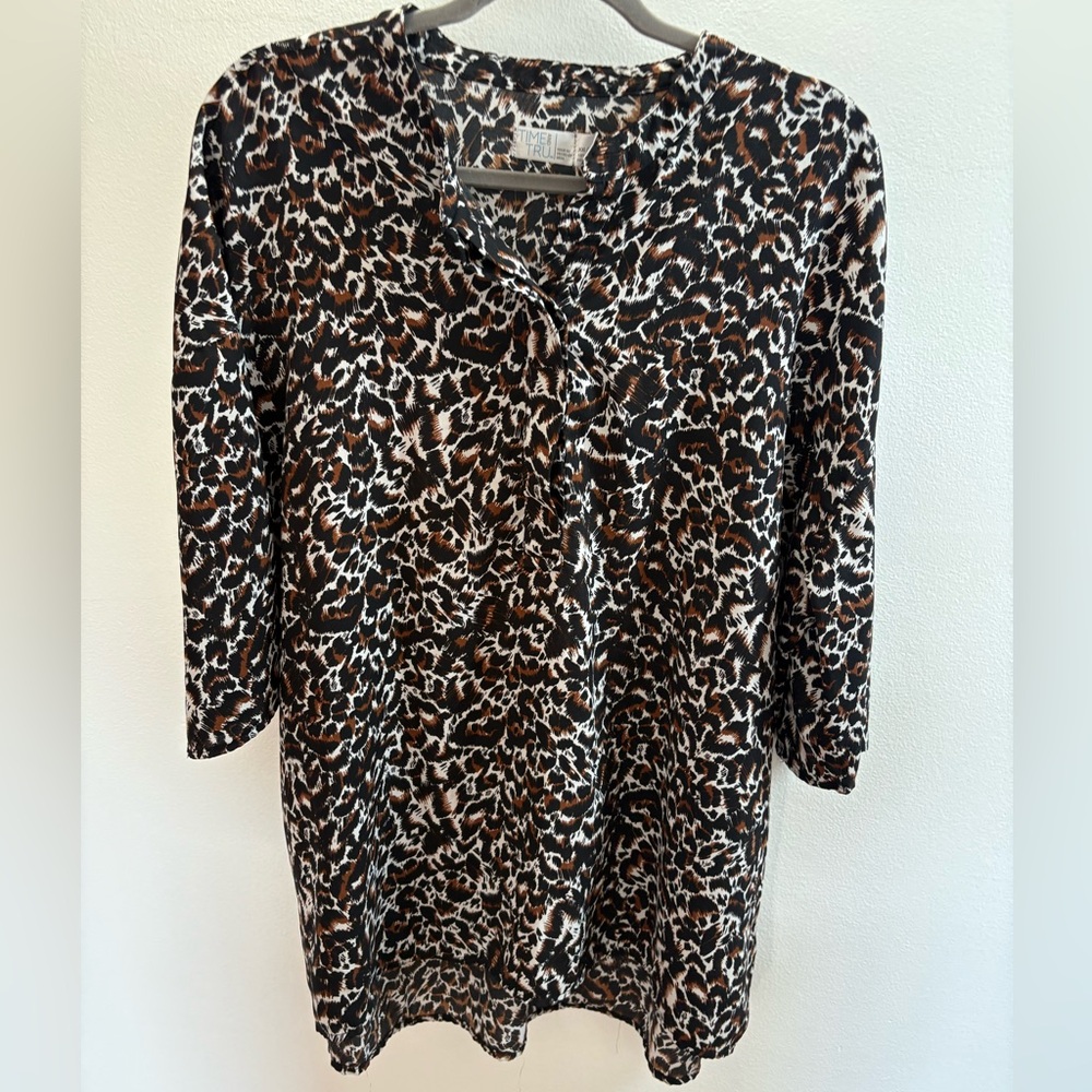 NWOT Time And Tru Animal Print Tunic Blouse XXL (20)